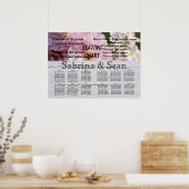 Poster Mariage - Fleurs de diagramme de siège Mélanger mo (Cuisine)