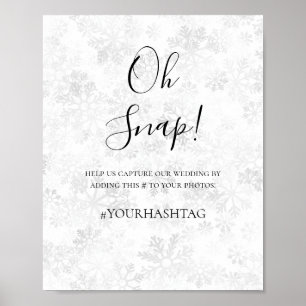 Poster Mariage Flocon de Neige d'Hiver