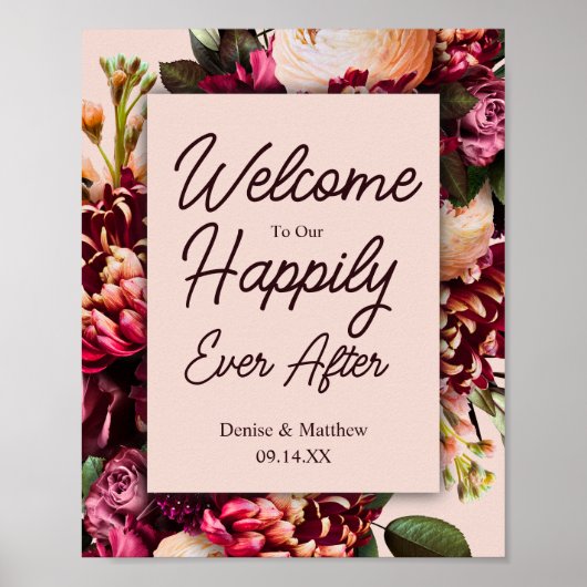 Poster Mariage floral (Devant)