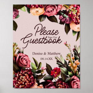 Poster Mariage floral