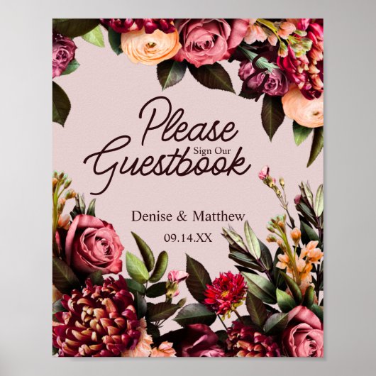 Poster Mariage floral (Devant)