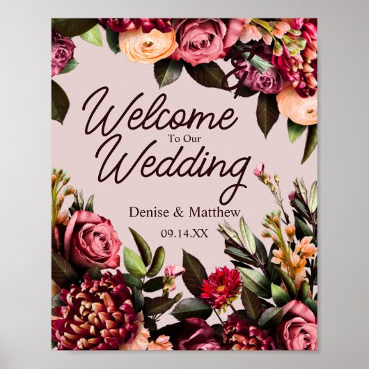 Poster Mariage floral (Devant)