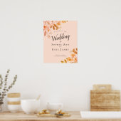 Poster Mariage Floral Apricot Blush Accueil (Cuisine)