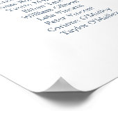 Poster Mariage floral bleu marine et rose pâle (Coin)