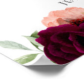 Poster Mariage floral bohème Bienvenue (Coin)