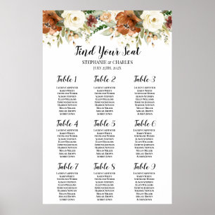 Poster Mariage floral d'automne