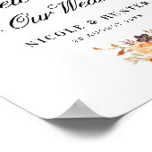 Poster mariage floral d'automne (Coin)