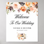 Poster mariage floral d'automne (Devant)