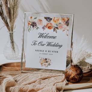 Poster mariage floral d'automne