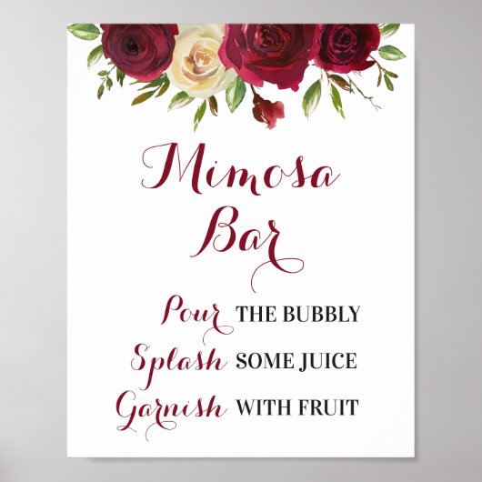 Poster Mariage Floral de Bourgogne Bar de Mimosa Enterrem (Devant)