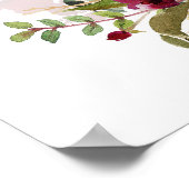 Poster Mariage floral de Bourgogne Bienvenue (Coin)