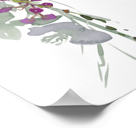 Poster Mariage floral de Fleurs sauvages d'aquarelle (Coin)