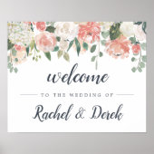 Poster Mariage Floral de mi-été Bienvenue (Devant)