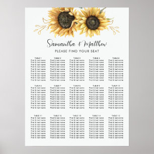 Poster Mariage floral de tournesol Eucalyptus