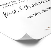 Poster Mariage floral d'hiver rustique Signer un ornement (Coin)