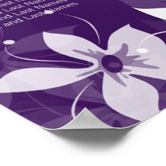 Poster Mariage floral Diagramme de siège Exotique Fleurs  (Coin)