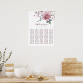 Poster Mariage Floral Dusty Rose (Cuisine)