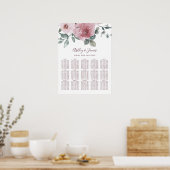 Poster Mariage Floral Dusty Rose Rose (Cuisine)