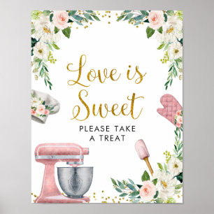 Poster Mariage Floral Kitchen Love Is Sweet