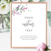 Poster Mariage floral mauve avec texte personnalisé