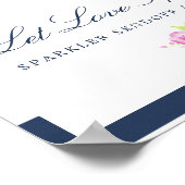 Poster Mariage floral Nautique Sparkler Sendoff (Coin)