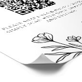 Poster Mariage Floral Noir Simple Capter Le Signe D'Amour (Coin)