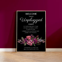 Mariage floral noir violet sans bouchon