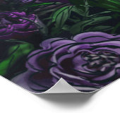 Poster Mariage floral pourpre (Coin)