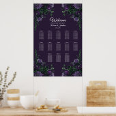 Poster Mariage floral pourpre (Cuisine)