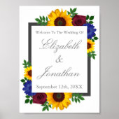 Poster Mariage floral Rose de tournesol (Devant)