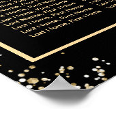 Poster Mariage floral rose d'or noir Graphique 12 (Coin)