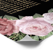 Poster Mariage floral rose d'or noir Graphique 12 (Coin)