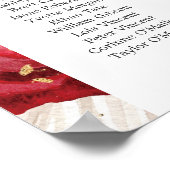 Poster Mariage floral rouge rubis et blanc trouvent votre (Coin)