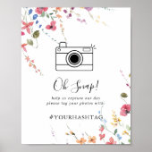 Poster Mariage floral sauvage couleur classique Oh Snap (Devant)