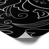 Poster Mariage floral soyeux et noir (Coin)