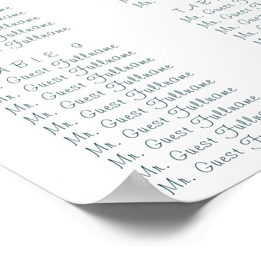 Poster Mariage floral tropical Siège (Coin)