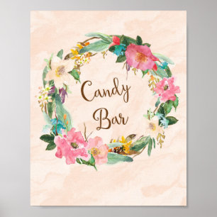 Poster Mariage Flower Wreath Bar
