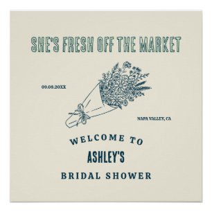 Poster Mariage Fresh Off the Market Shower de Mariée Dess
