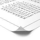 Poster Mariage frontalier minimaliste 16 Tableaux de sièg (Coin)