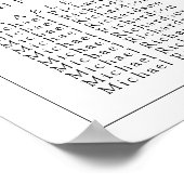 Poster Mariage frontalier minimaliste 18 Tableaux de sièg (Coin)