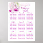 Poster Mariage fuchsia violet Plannière de table 1-9 (Devant)