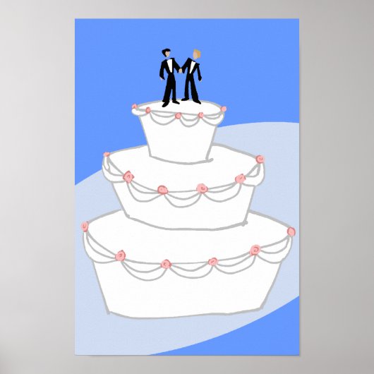 Poster Mariage Gâteau Deux Pièces (Devant)