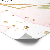 Poster Mariage géométrique à fleurs bordeaux (Coin)