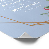Poster mariage géométrique bleu roux (Coin)