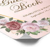 Poster Mariage géométrique Blush Pink Gold Signet (Coin)