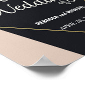 Poster Mariage géométrique rose noir et or (Coin)