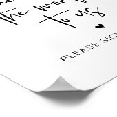 Poster Mariage Globe Guestbook, minimaliste moderne (Coin)