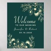 Poster Mariage Gold et Emerald Green (Devant)
