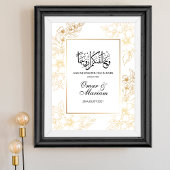 Poster Mariage Gold Floral Nikkah