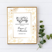 Poster Mariage Gold Floral Nikkah